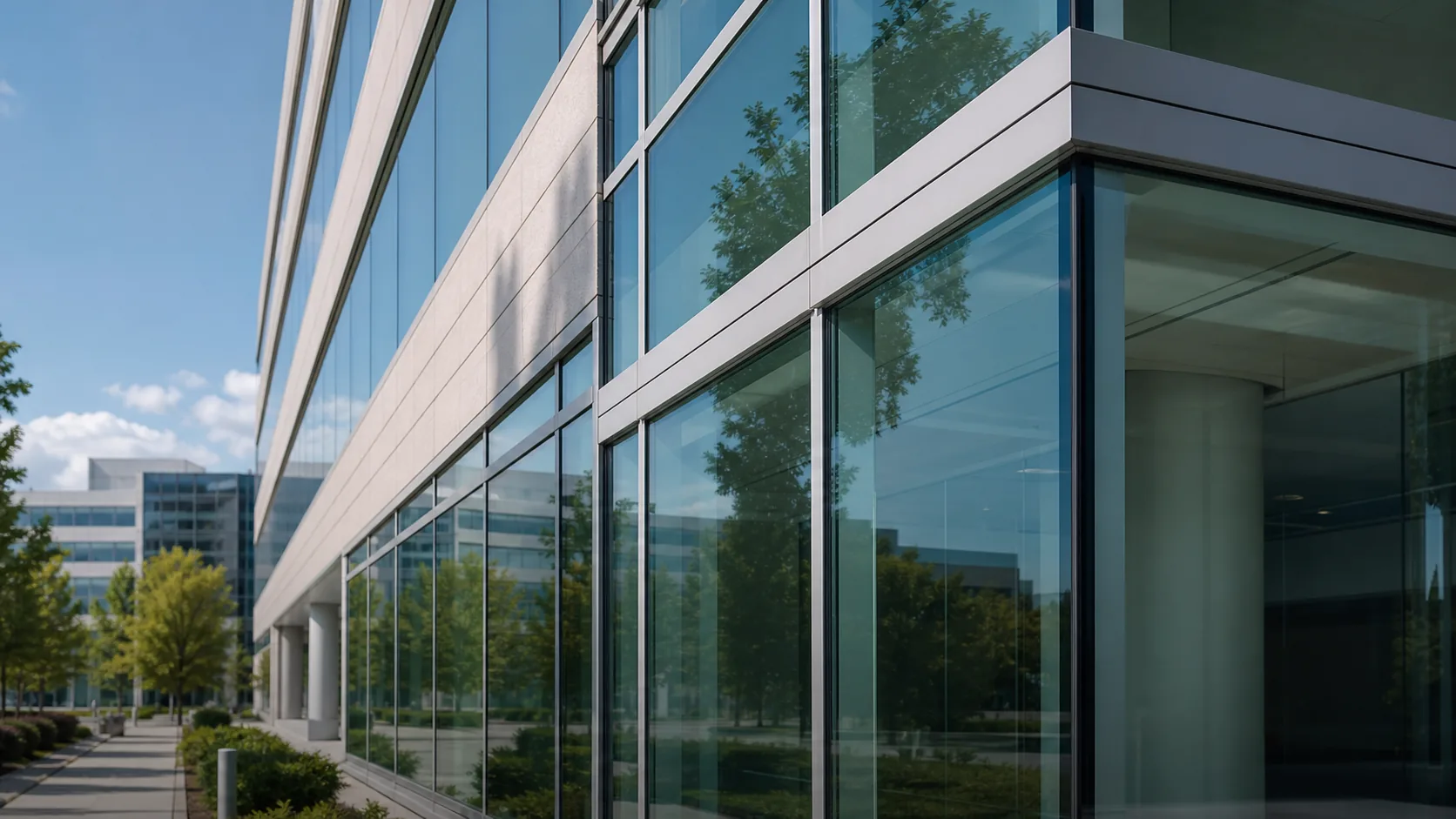 Curtain wall facade with exterior perimeter weather seals