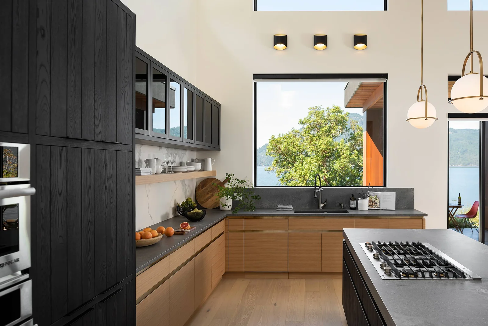Modern kitchen with sink and countertop perimeter joints