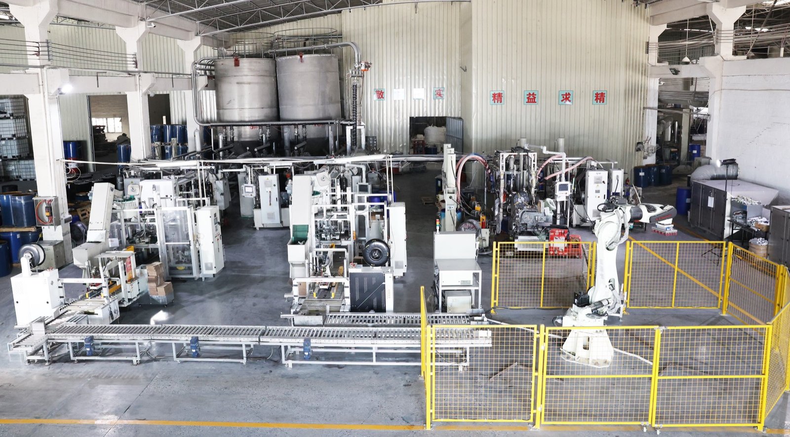 Automated cartridge filling and packing equipment at the Guangzhou production facility