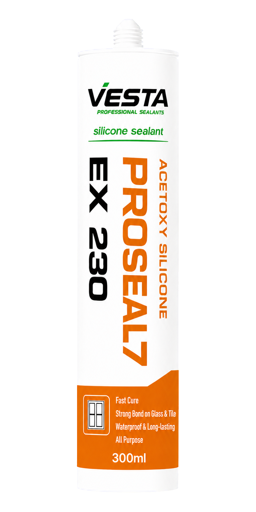 Vesta EX230 fast-cure acetoxy silicone sealant cartridge