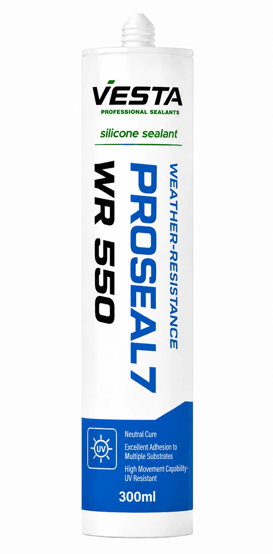 Vesta WR550 weather-resistant silicone sealant cartridge